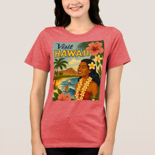 T-shirt En Tri-matière Visite Hawaii Tourisme Art Mid Century