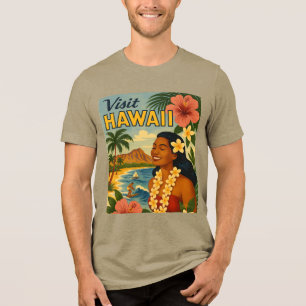 T-shirt En Tri-matière Visite Hawaii Tourisme Art Mid Century