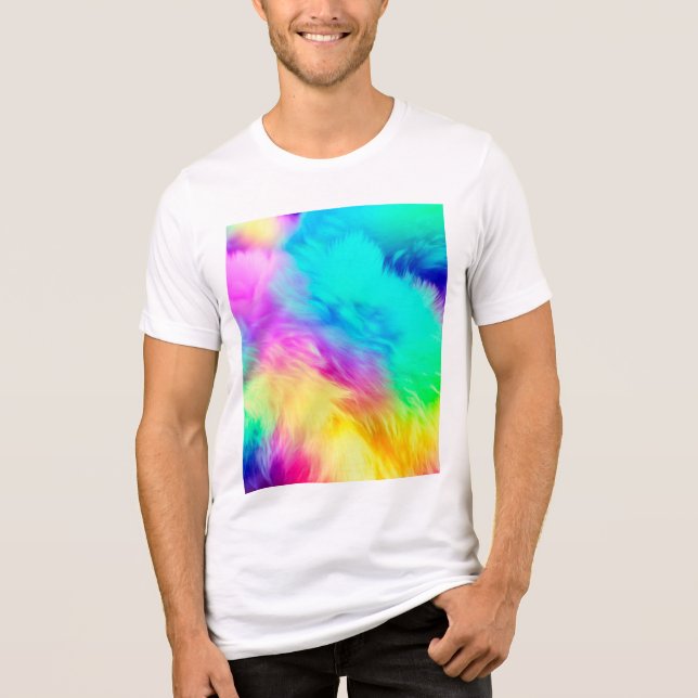 T-shirt En Tri-matière Vivid Rainbow Fluffy Fur Texture-75201 (Recto)