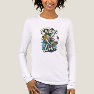 T-shirt En Tri-matière Vivre sur la ligne drôle de pêche à la truite