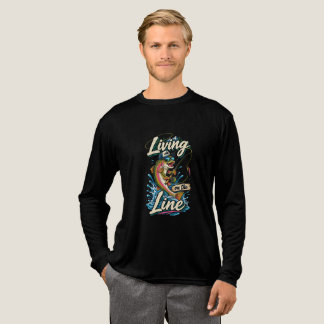 T-shirt En Tri-matière Vivre sur la ligne drôle pêche à la truite