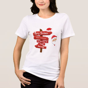 T-shirt En Tri-matière Vœux de Panneau Indicateur en Bois