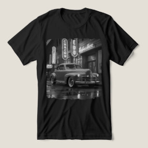 T-shirt En Tri-matière Voiture Classique des Années 1940 sous Lumières Né