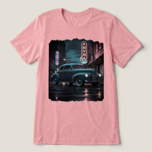 T-shirt En Tri-matière Voiture Classique des Années 1940 sous Lumières Né