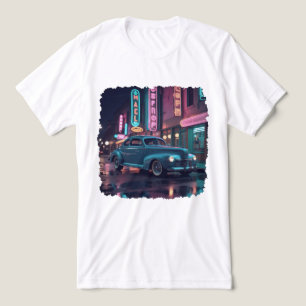 T-shirt En Tri-matière Voiture Classique des Années 1940 sous Lumières Né