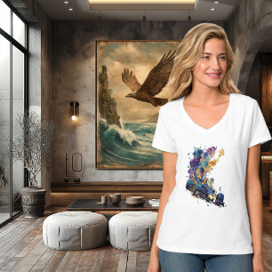 T-shirt En Tri-matière Voiture de course à formule abstraite   Encre flui