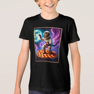 T-shirt En Tri-matière Voler Une Pizza Astronaut Kitty Space Drôle Chat