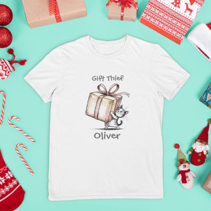 T-shirt En Tri-matière Voleur de Cadeaux Funny Famille Correspondante No