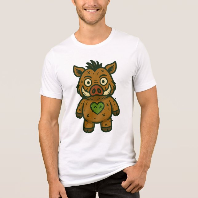 T-shirt En Tri-matière Voodoo Boar - Patchy Warrior Piglet (Recto)