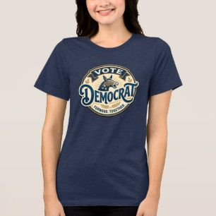 T-shirt En Tri-matière Votez Démocrate Ensemble – Vintage Patriotique