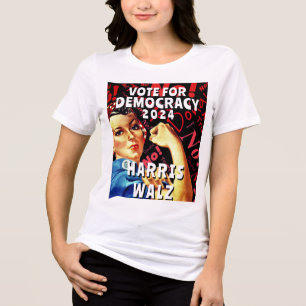 T-shirt En Tri-matière Votez pour la démocratie Harris Walz