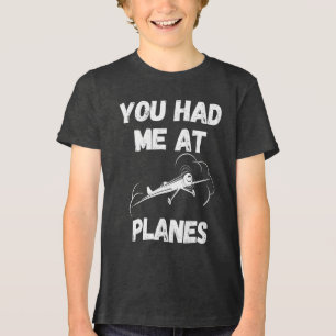 T-shirt En Tri-matière Vous M'avez Eu Avec Typographie D'avions, Aviation