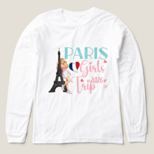 T-shirt En Tri-matière Voyage des filles à Paris 2026 – Mignonne Tour Eif
