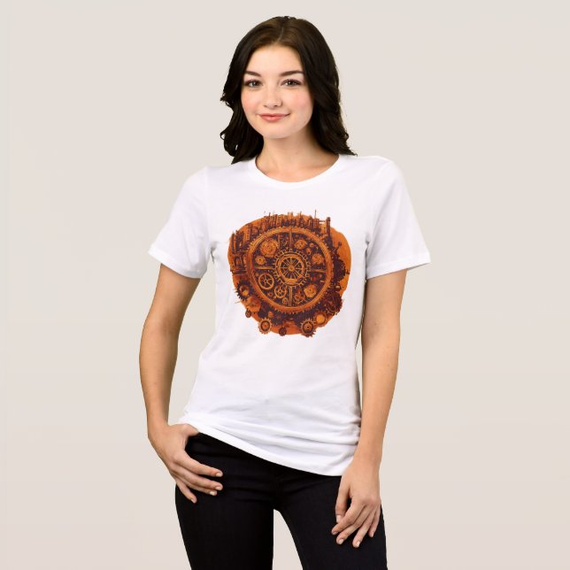 T-shirt En Tri-matière "Voyage en avant : Roue rustique de progrès T-shir (Recto plein)