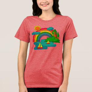 T-shirt En Tri-matière Voyage en bateau sous les nuages du soleil et l'ar