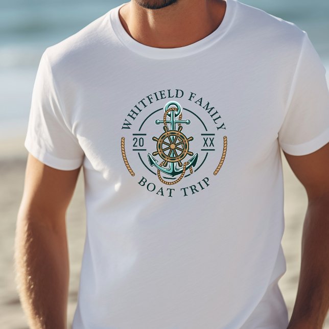 T-shirt En Tri-matière Voyage en famille Vacances nautiques (Family Trip Nautical Boating Vacation Tri-Blend Shirt)