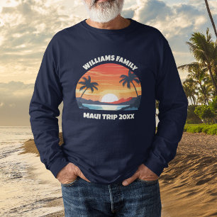 T-shirt En Tri-matière Voyage personnalisé à Maui Lever de soleil Palmier