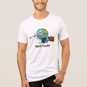 T-shirt En Tri-matière Voyageur mondial, emballé et prêt à partir