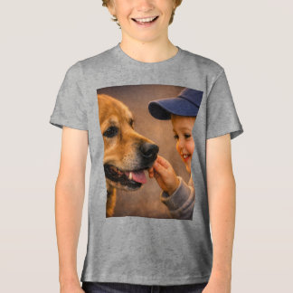 T-shirt En Tri-matière Warm Moments Boy and Dog – Youth Tri‑Blend T‑Shirt