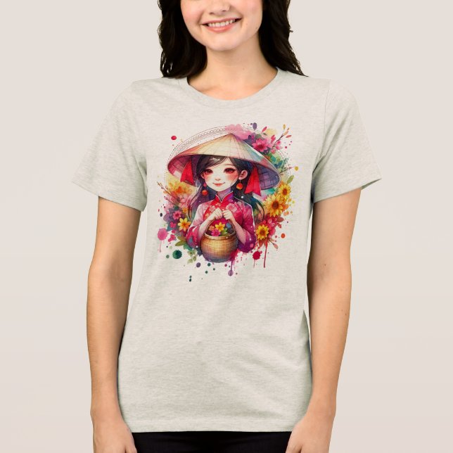 T-shirt En Tri-matière Watercolor Tet Girl (Recto)