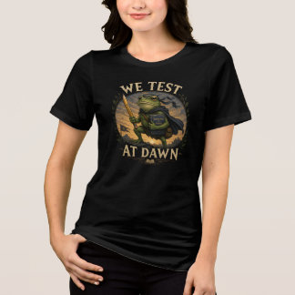 T-shirt En Tri-matière We Test At Dawn Funny School Frog Teacher Student 