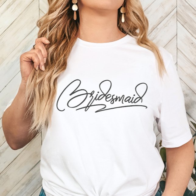 T-shirt En Tri-matière Wedding Party Personalized Name Bridesmaid (Bridesmaid Shirt)