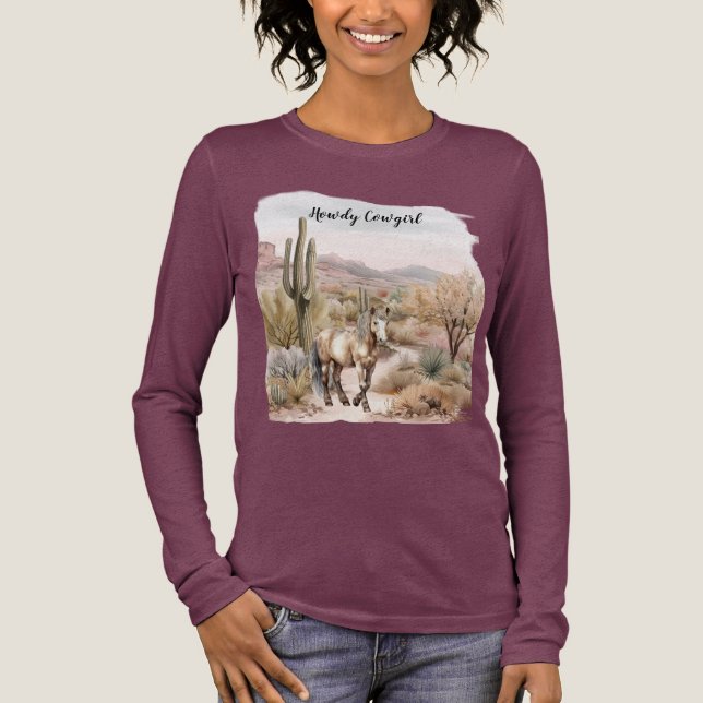 T-shirt En Tri-matière Western Cactus Horse (Recto)