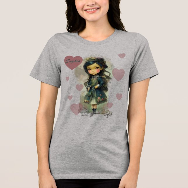 T-shirt En Tri-matière Whimsical Kawaii Fairy Tale Girl (Recto)