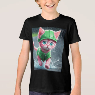 T-shirt En Tri-matière Whimsical Kitten Pluie Run Premium Unisex Tee Jeun