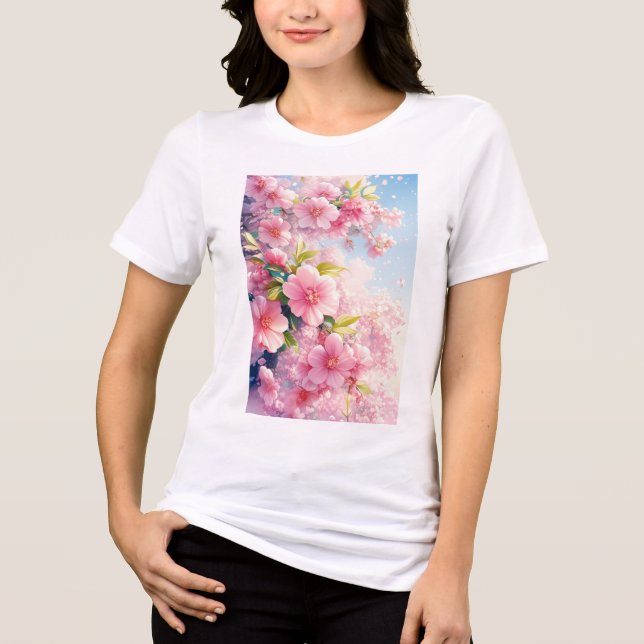 T-shirt En Tri-matière Whispers du printemps en fleurs de cerisiers (Recto)