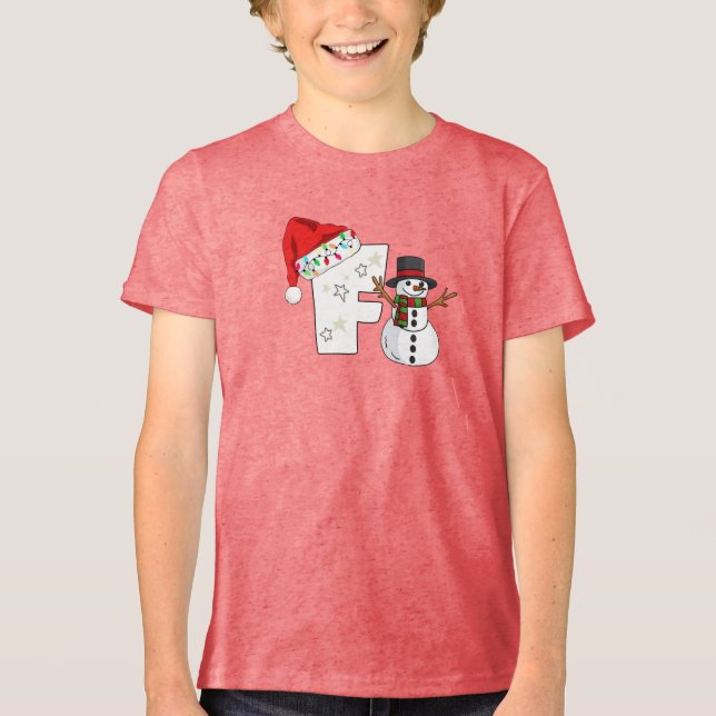 T-shirt En Tri-matière White letter f christmas gift  (Recto)