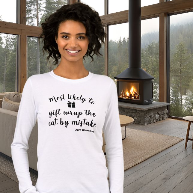 T-shirt En Tri-matière White Most Likely To Matching Funny Family Holiday (Personalizable Funny Most Likely To Matching Family Holiday White Long Sleeve T-shirt)