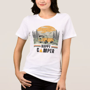 T-shirt En Tri-matière White Retro Vintage Summer Adventure Camper Van