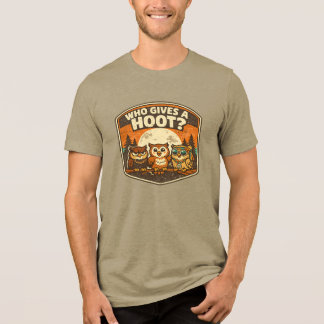 T-shirt En Tri-matière Who Gives a Hoot Funny Owls Vintage Style Design