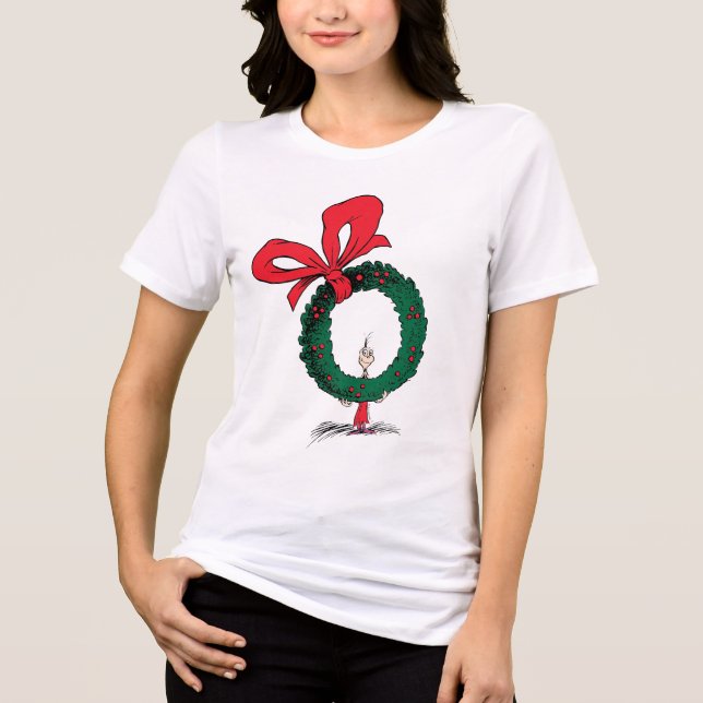 T-shirt En Tri-matière Who Peeking Through Christmas Wreath (Recto)