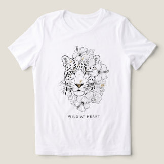 T-shirt En Tri-matière Wild at Heart - Elegant Leopard and Floral Line Ar