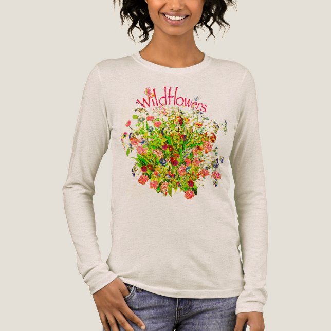 T-shirt En Tri-matière Wildflowers Bunch with Text (Recto)