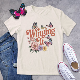 T-shirt En Tri-matière Wing It Funny Papillon et Chemise Florale