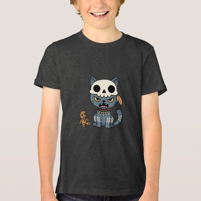 T-shirt En Tri-matière Witch Cat Voodoo Doll (Recto)