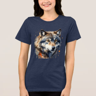 T-shirt En Tri-matière Wolf Head Faune Nature Art Animal