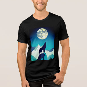 T-shirt En Tri-matière Wolf Howling à la Pleine lune