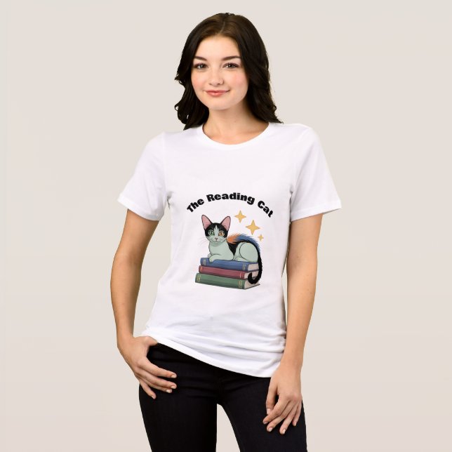 T-shirt En Tri-matière Women's T-shirt - The Reading Cat (Recto plein)