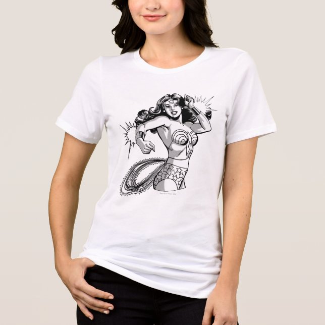 T-shirt En Tri-matière Wonder Femme Black & White Defender (Recto)