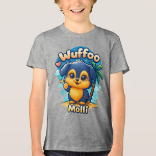 T-shirt En Tri-matière Wuffoo Molli Chiot Mignon Kawaii Île Tropicale
