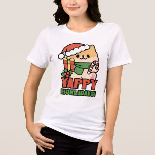 T-shirt En Tri-matière Yappy Howlidays - Jote Christmas Dog Cartoon
