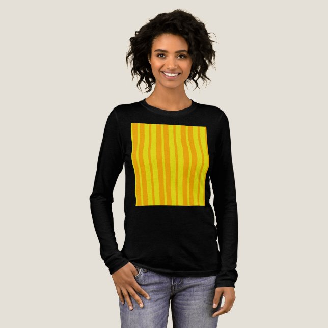 T-shirt En Tri-matière Yellow Stylish Stripes Pattern Design  (Recto complet)