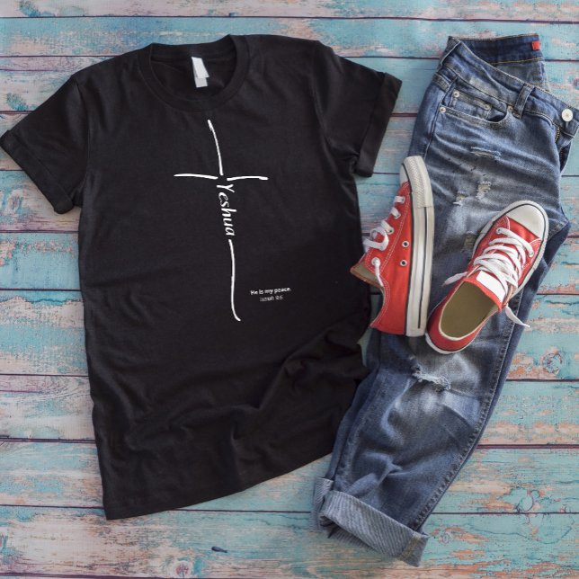 T-shirt En Tri-matière Yeshua Croix croyant messianique Torah Hébreu (Cross Yeshua Messianic Believer Christian T-Shirt)