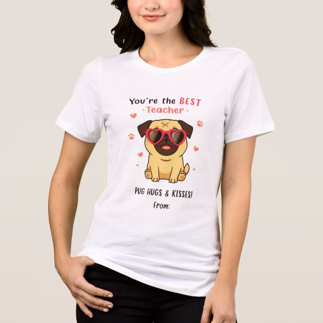 T-shirt En Tri-matière You're the Best Teacher Pug Design (Recto)