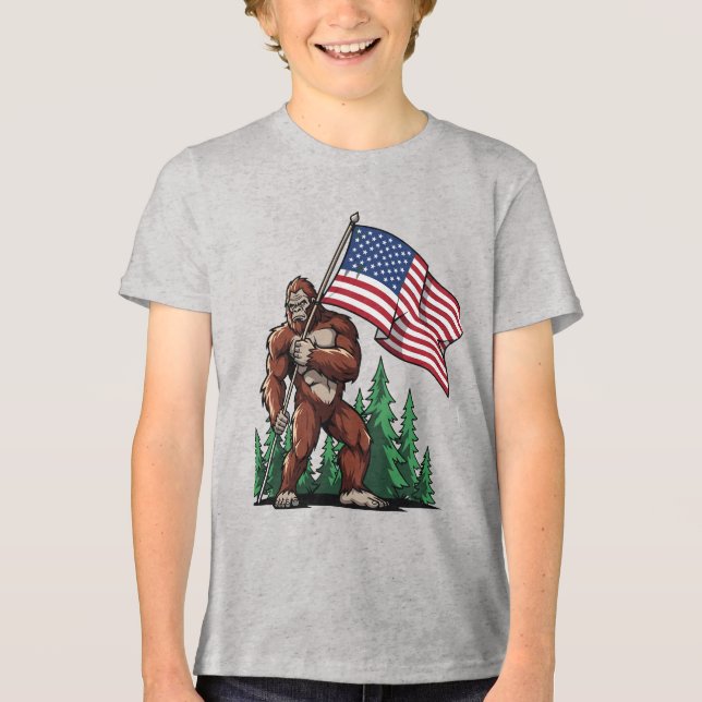 T-shirt En Tri-matière Youth Patriotic American Flag Graphic Celebration  (Recto)