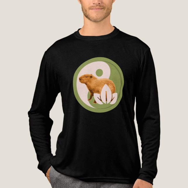 T-shirt En Tri-matière Zen Capybara Yin Yang (Recto)